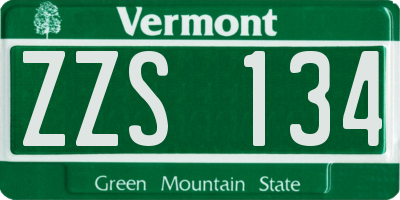 VT license plate ZZS134