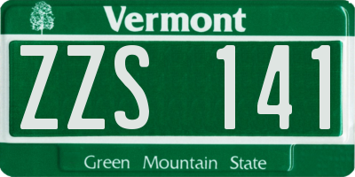 VT license plate ZZS141