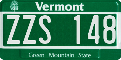 VT license plate ZZS148