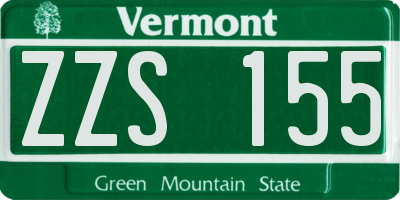 VT license plate ZZS155