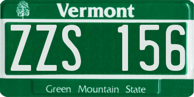 VT license plate ZZS156