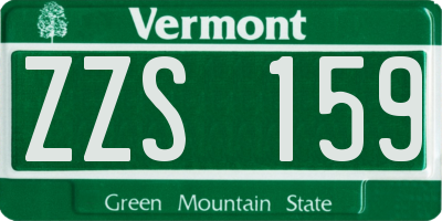 VT license plate ZZS159