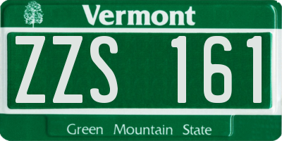 VT license plate ZZS161