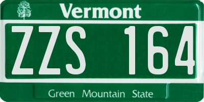 VT license plate ZZS164