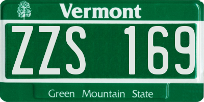 VT license plate ZZS169