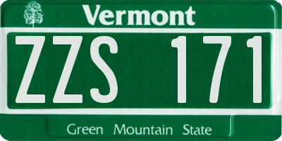 VT license plate ZZS171