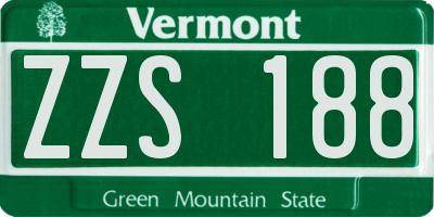 VT license plate ZZS188