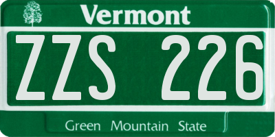 VT license plate ZZS226