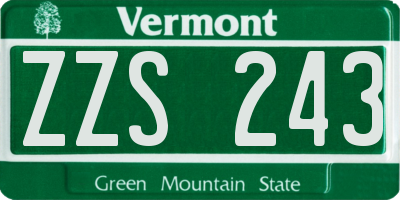 VT license plate ZZS243