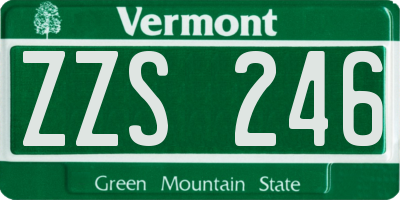 VT license plate ZZS246