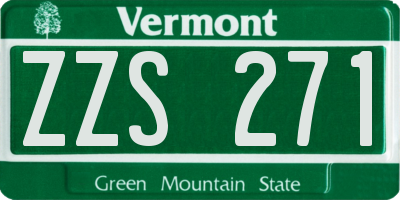 VT license plate ZZS271