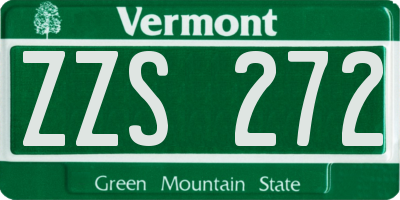 VT license plate ZZS272