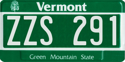 VT license plate ZZS291