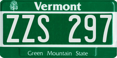 VT license plate ZZS297