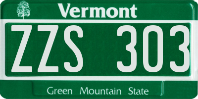 VT license plate ZZS303