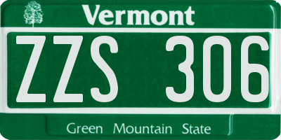 VT license plate ZZS306