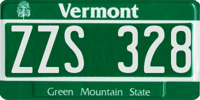 VT license plate ZZS328