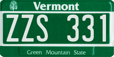 VT license plate ZZS331