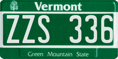 VT license plate ZZS336