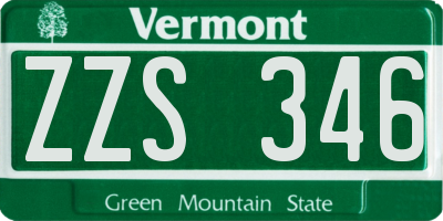 VT license plate ZZS346