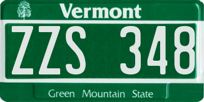 VT license plate ZZS348