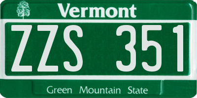 VT license plate ZZS351