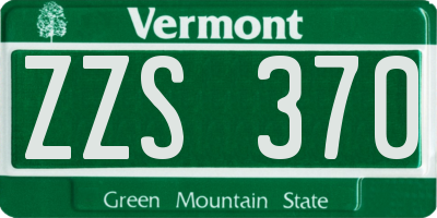 VT license plate ZZS370