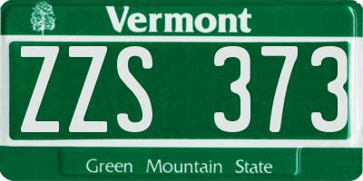 VT license plate ZZS373
