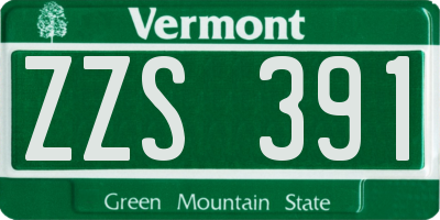VT license plate ZZS391