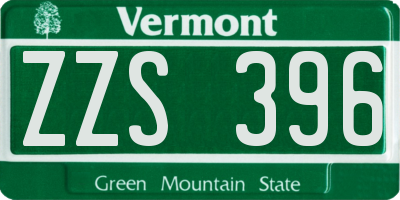 VT license plate ZZS396