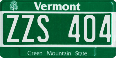 VT license plate ZZS404
