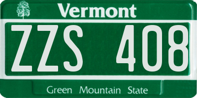 VT license plate ZZS408