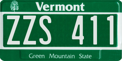 VT license plate ZZS411