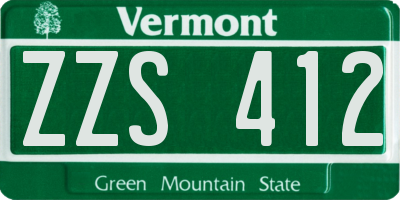 VT license plate ZZS412
