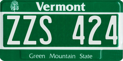 VT license plate ZZS424