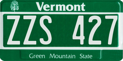 VT license plate ZZS427