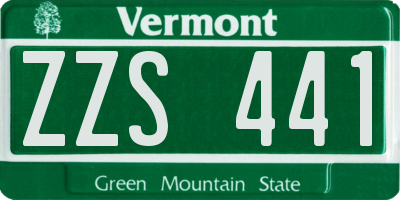 VT license plate ZZS441