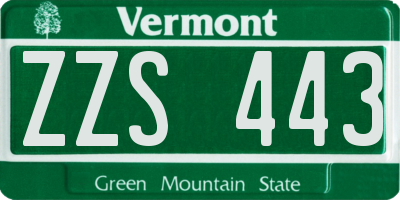 VT license plate ZZS443