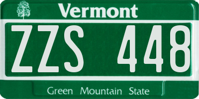 VT license plate ZZS448