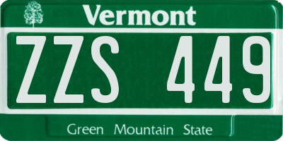 VT license plate ZZS449