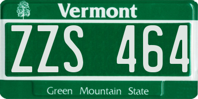 VT license plate ZZS464