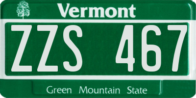 VT license plate ZZS467