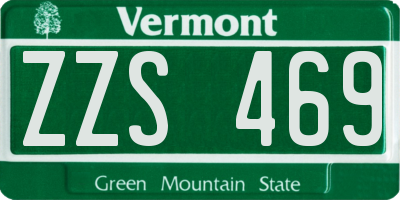 VT license plate ZZS469