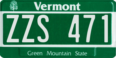 VT license plate ZZS471