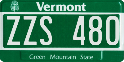 VT license plate ZZS480