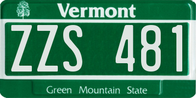 VT license plate ZZS481