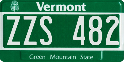 VT license plate ZZS482