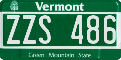 VT license plate ZZS486