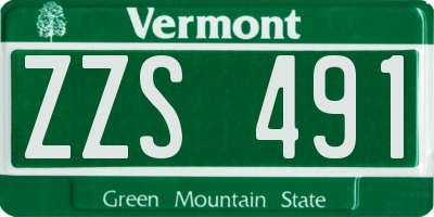 VT license plate ZZS491