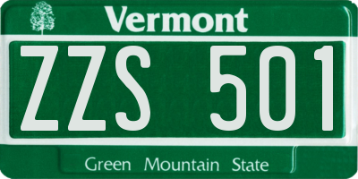 VT license plate ZZS501
